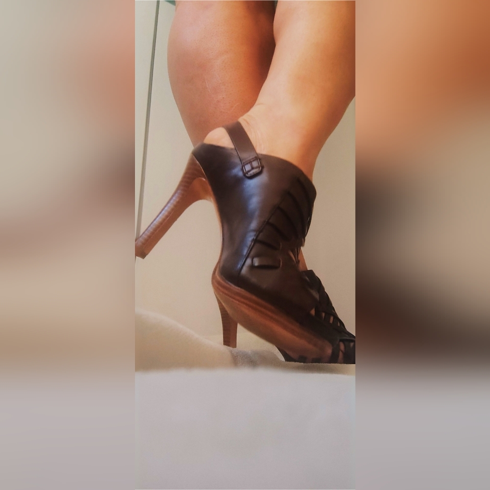 Coach Dark Brown Strappy Heels